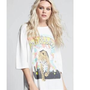 Recycled Karma Def Leppard 1987 Tour TShirt XS White Graphic Band Tee VNT Rock